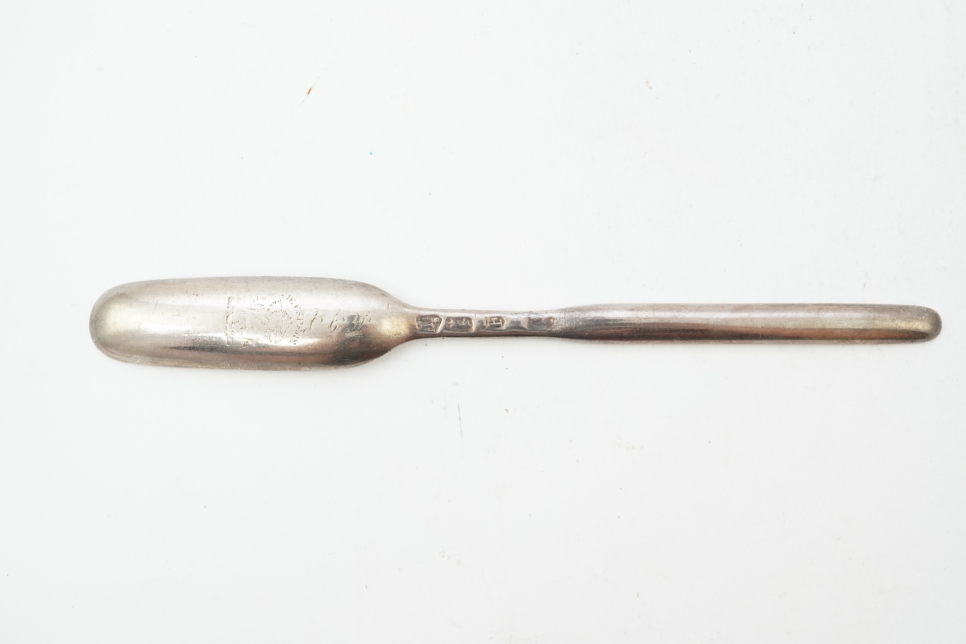 A George I silver marrow scoop, by Paul Hanet